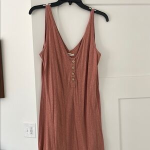 Sleeveless Button-Front Dress in Rust